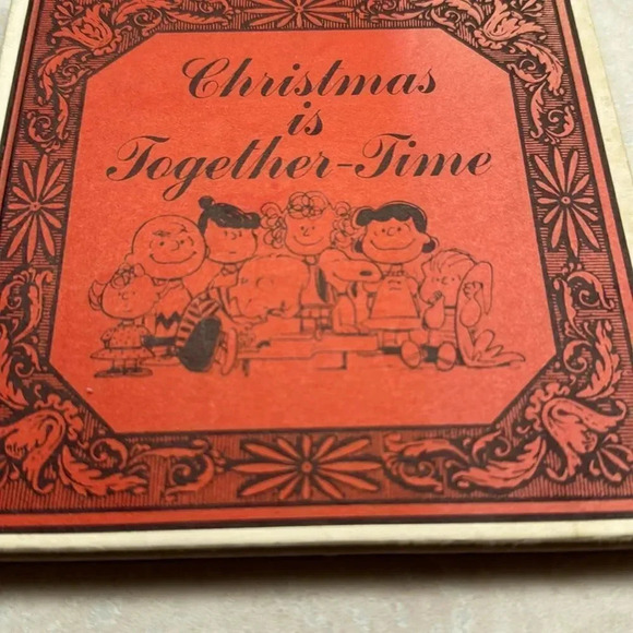 Vintage Peanuts Christmas is Together Time 1964 Charlie Brown Snoopy Lithograph - Picture 1 of 5